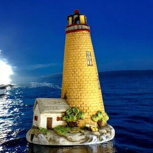 Vintage Lighthouse Night Light from 1988 Nautical Ducks Lamp Beach House Shore C